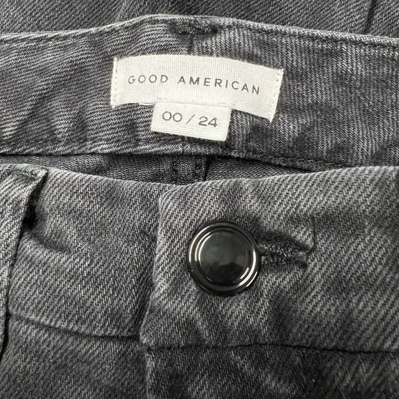 GOOD AMERICAN Good Classic Ripped Skinny Jeans Black206 24 - Picture 8 of 9